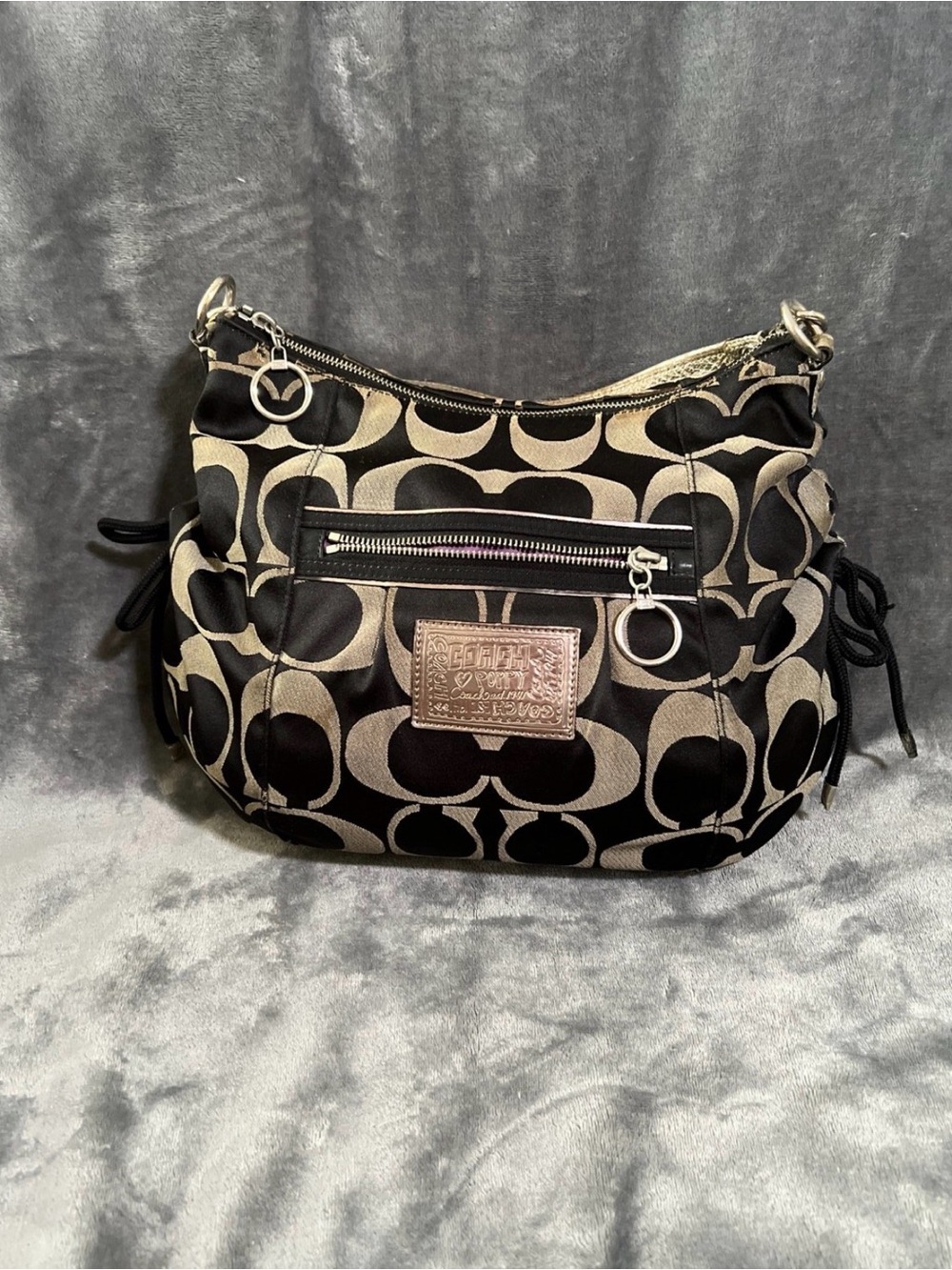 Coach Poppy Op Art Signature Hobo/Shoulder Bag